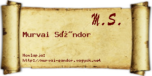 Murvai Sándor névjegykártya