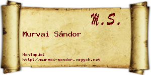 Murvai Sándor névjegykártya
