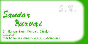 sandor murvai business card